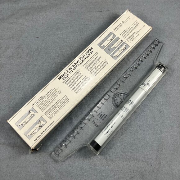 SEIKOSHI Parallel Rolling Metric Ruler 30 cm Bilingual Instructions - Picture 2 of 3